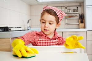 Little housewife Helping At Home
