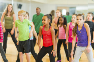 Kids dance fitness class.